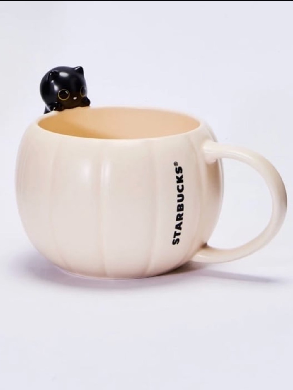Starbucks Halloween Cat on Pumpkin Mug